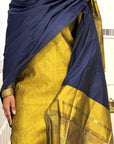 Honey Blue Unstitched Cotton Silk Ikat Suit (3 Pcs)
