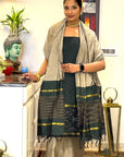 Pine Dune Unstitched Cotton Silk Ikat Suit (3 Pcs)