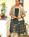 Pine Dune Unstitched Cotton Silk Ikat Suit (3 Pcs)