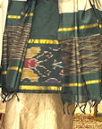 Pine Dune Unstitched Cotton Silk Ikat Suit (3 Pcs)