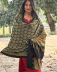 Green Kamal Buta Modal Silk Ajrakh Dupatta
