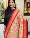 Dusk Blaze Pure Silk Ikat Handwoven Dupatta