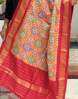 Dusk Blaze Pure Silk Ikat Handwoven Dupatta
