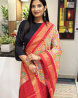 Dusk Blaze Pure Silk Ikat Handwoven Dupatta