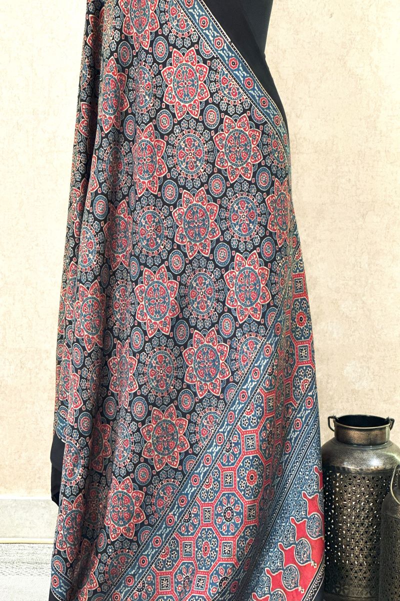 Black Modal Silk Dupatta main image 0