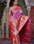Lavender Blush Kanjivaram Zari Silk Saree