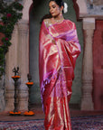 Lavender Blush Kanjivaram Zari Silk Saree