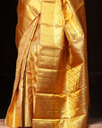 Sunshine Gold Pure Zari Mulberry Silk Kanjivaram Saree