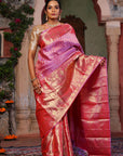 Lavender Blush Kanjivaram Zari Silk Saree