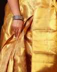 Sunshine Gold Pure Zari Mulberry Silk Kanjivaram Saree