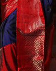 Crimson Blue Soft Silk Kanjivaram Saree