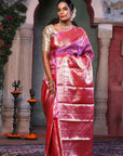 Lavender Blush Kanjivaram Zari Silk Saree