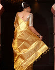 Sunshine Gold Pure Zari Mulberry Silk Kanjivaram Saree