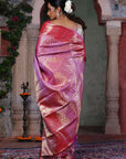 Lavender Blush Kanjivaram Zari Silk Saree