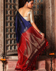 Crimson Blue Soft Silk Kanjivaram Saree