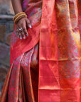 Sunset Zari Mulberry Silk Kanjivaram Saree