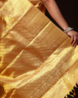 Sunshine Gold Pure Zari Mulberry Silk Kanjivaram Saree