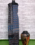 Indigo Choufal Unstitched Modal Silk Ajrakh Print Suit