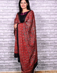 Red String Paisley Modal Silk Ajrakh Dupatta