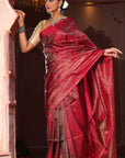 Maroon Handloom Kanjivaram Saree