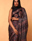 Ajrakh Modal Silk Saree