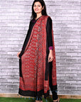 Red String Paisley Modal Silk Ajrakh Dupatta