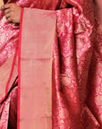 Rose Gold Banarasi Katan Silk Saree
