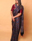 Modal Silk Ajrakh Saree