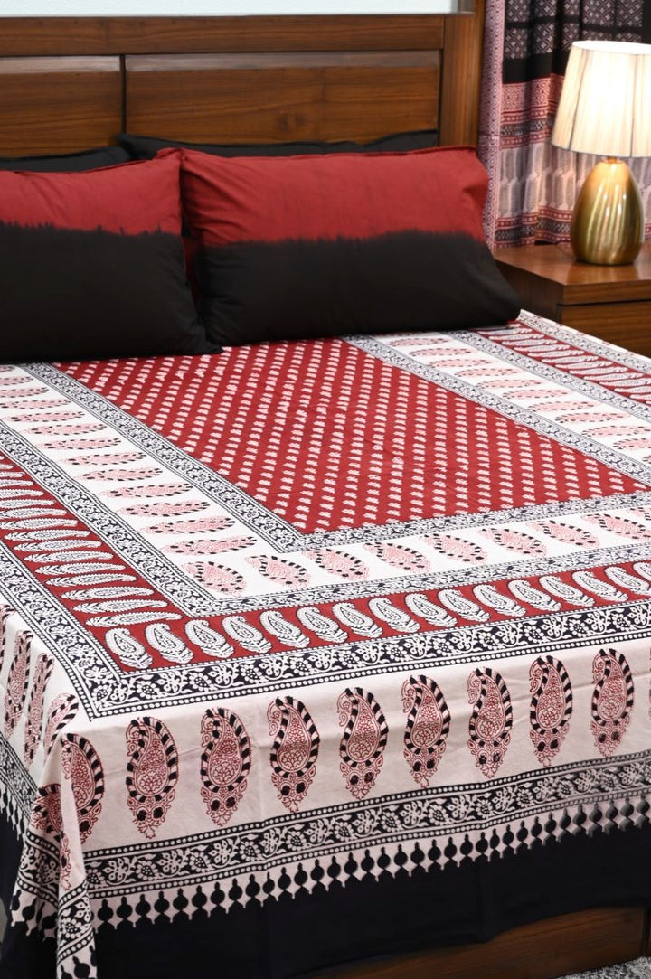 Red-Bagh-hand-block-printed-bedsheet-set