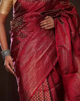 Maroon Handloom Kanjivaram Saree