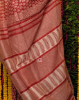 Red Floret Chanderi Silk Bagh Print Saree: House Of Elegance