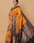 mustard-Banarasi-Katan-Silk-Saree