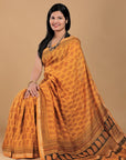 Mustard Bagh Maheshwari Silk Cotton Saree: House Of Elegance
