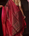 Maroon Handloom Kanjivaram Saree