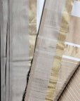 Golden White Maheshwari SiCo Saree Maheshwar Madhya Pradesh Cotton Silk Golden Zari Border Saree Maheshwari Silk Saree Maheshwari Saree