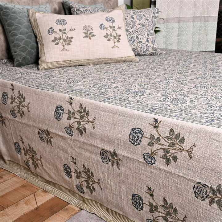 Blue-Green-Sanganeri-Print-Handloom-Bedcovers