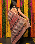 Maroon Chanderi Silk Bagh Print Saree by House Of Elegance