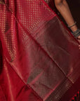 Maroon Handloom Kanjivaram Saree