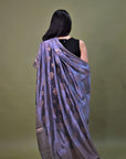 Silver Grey Shine Banarasi Chiniya Silk Saree