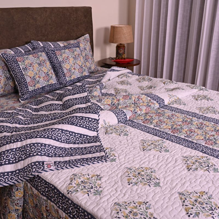 Sanganeri Print Quilted Bedspread Sets