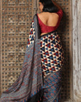 Indigo Modal Silk Ajrakh Saree