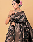 Golden-Black-Handloom-Banarasi-Katan-Silk-Saree
