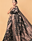 Gold-black--Banarasi-Katan-Silk-Saree