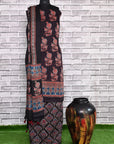 Floral String Unstitched Modal Silk Ajrakh Print Suit