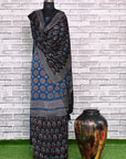 Indigo Choufal Unstitched Modal Silk Ajrakh Print Suit