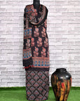 Floral String Unstitched Modal Silk Ajrakh Print Suit