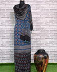 Indigo Choufal Unstitched Modal Silk Ajrakh Print Suit