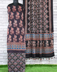Floral String Unstitched Modal Silk Ajrakh Print Suit