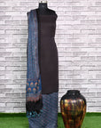 Indigo Floret Unstitched Modal Silk Ajrakh Print Suit