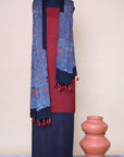 Indigo String Modal Silk Ajrakh Dupatta